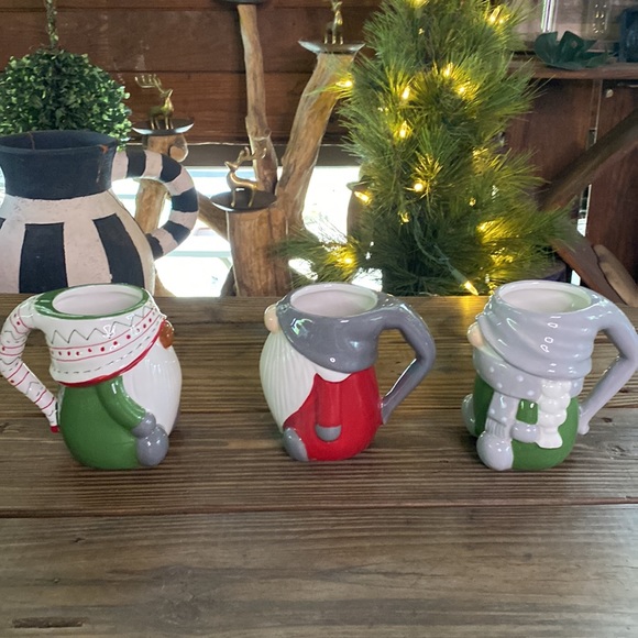 Pottery Barn Cute and Whimsical Gnome Shaped Ceramic Mugs - Set of 3 - Picture 6 of 16